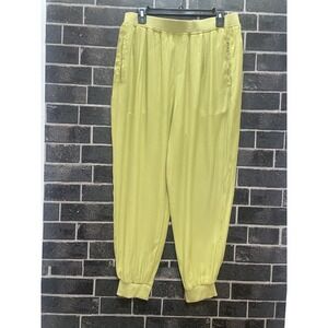 Fab Rik Taper Trousers Large Cyber Lime Viscose with pockets Retro